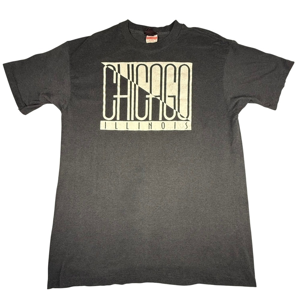 Vintage 80s Chicago IL T Shirt Mens XL‎ Royal First Class Single Stitch Gray